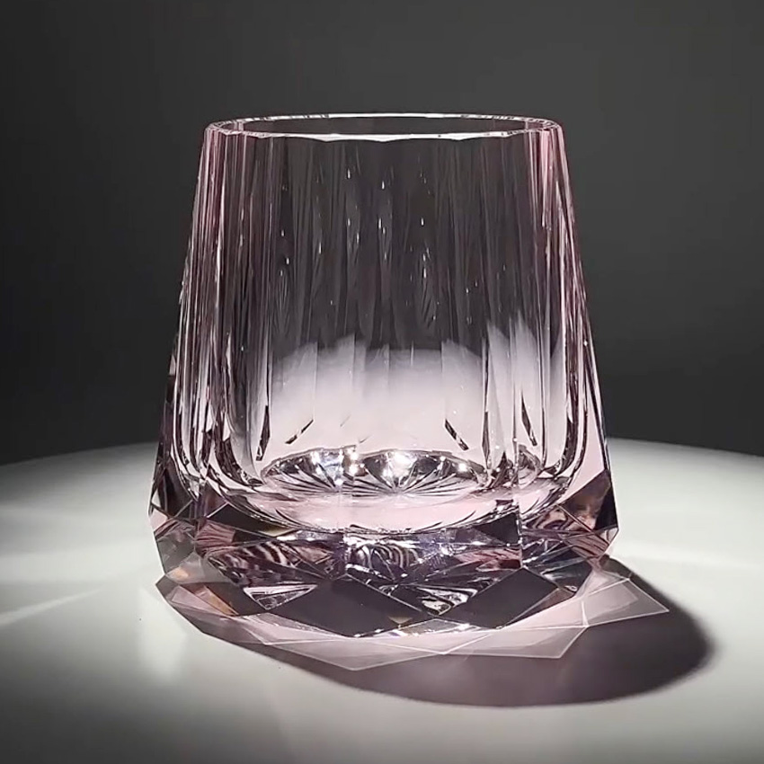 Ly wishky pha lê K9 mẫu Rose Story 200ml chế tác thủ công Vianasa VS99897