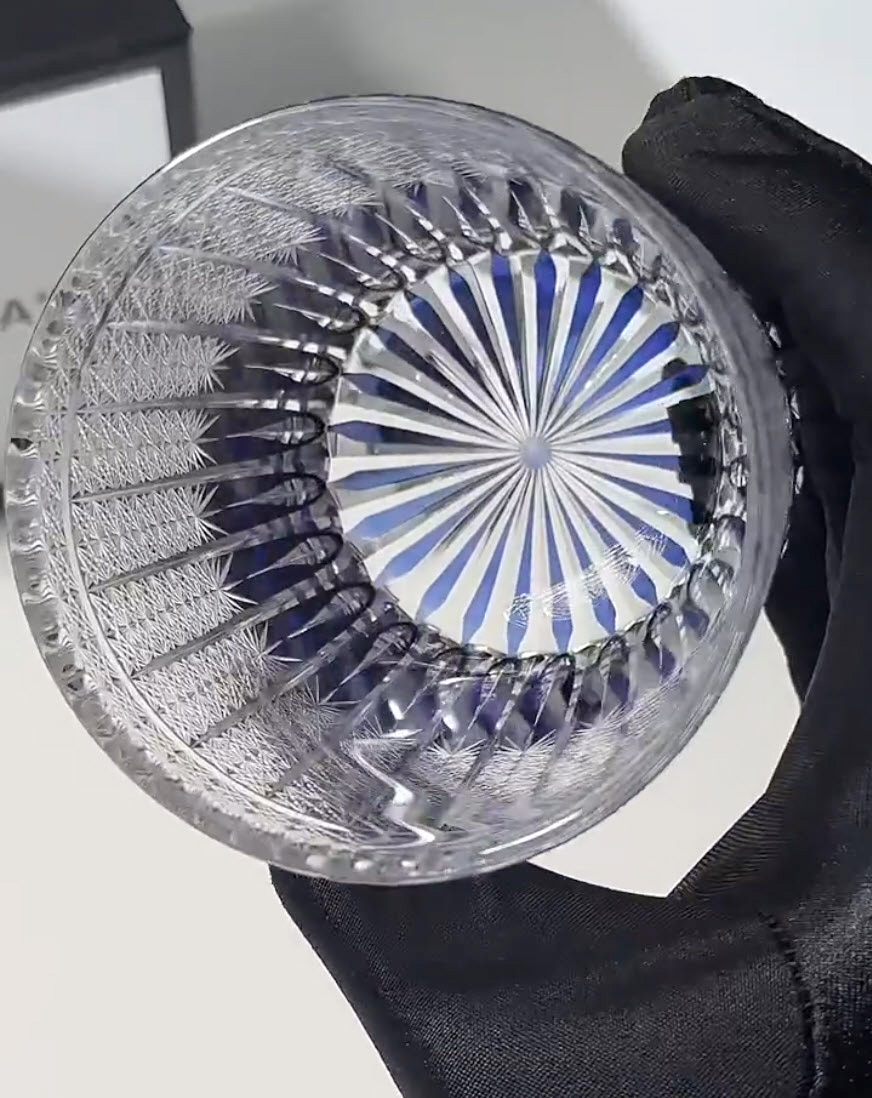 Ly wishky pha lê 260ml chế tác thủ công Edo Kiriko mẫu Purple Blame Vianasa VS38899