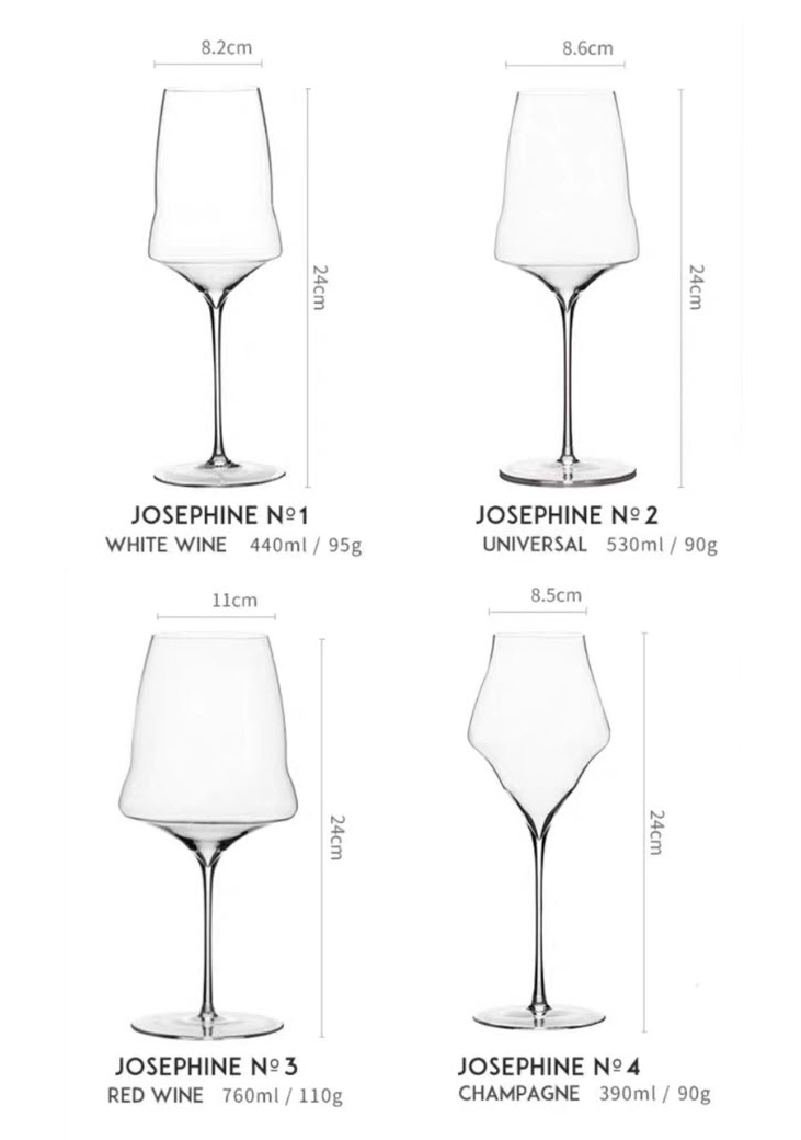 Ly vang pha lê ly champagne mẫu Josephine chế tác thủ công Vianasa VS56566