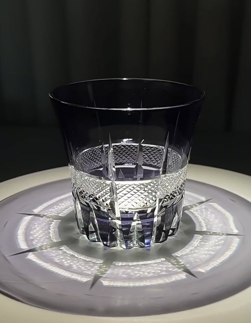 Ly wishky pha lê 260ml chế tác thủ công Edo Kiriko mẫu Fireworks Vianasa VS43234