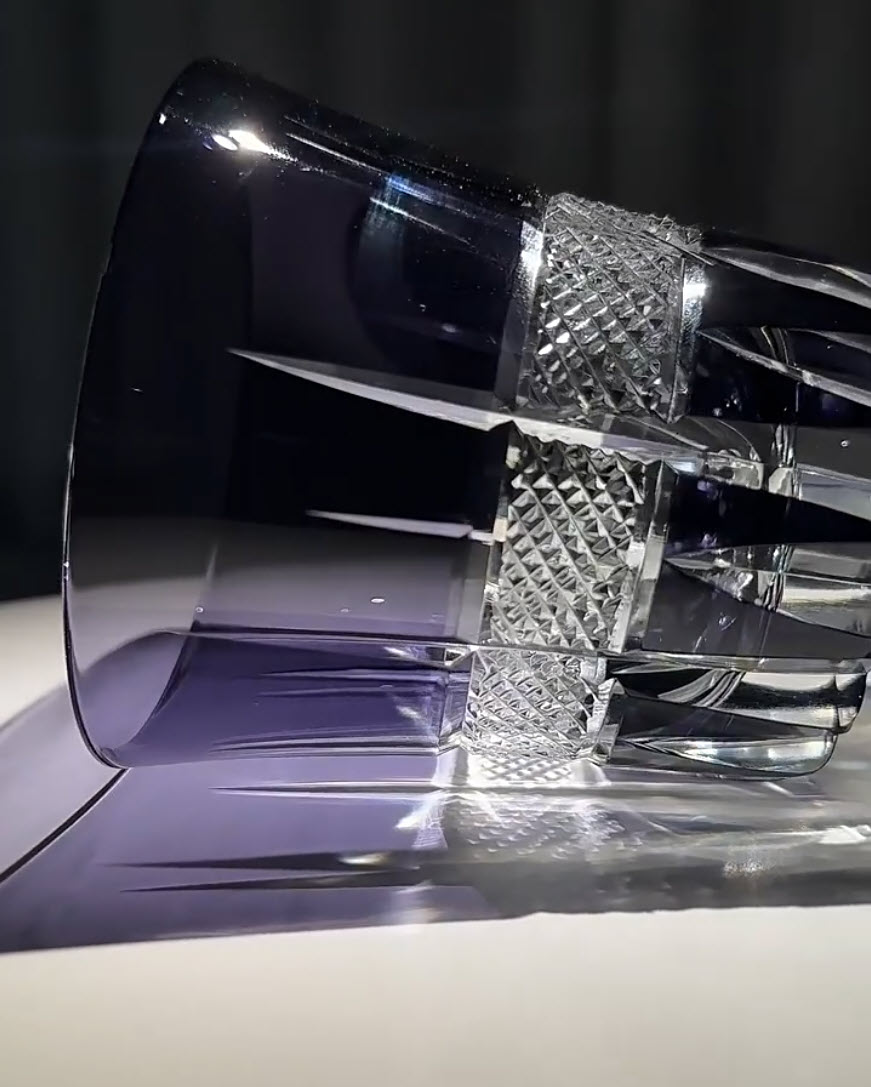 Ly wishky pha lê 260ml chế tác thủ công Edo Kiriko mẫu Fireworks Vianasa VS43234