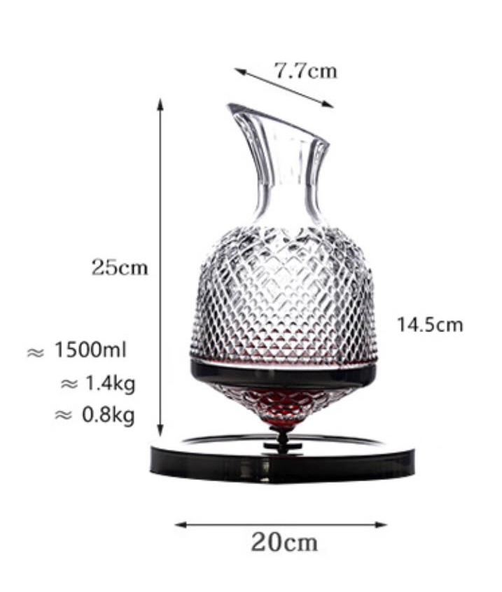Decanter bình thở vang pha lê kèm đế xoay 1500ml mẫu Jojo Design Vianasa VS63636