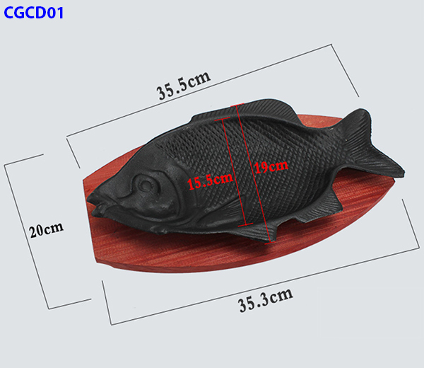 Chảo gang hình con cá chống dính YCY CGCD01