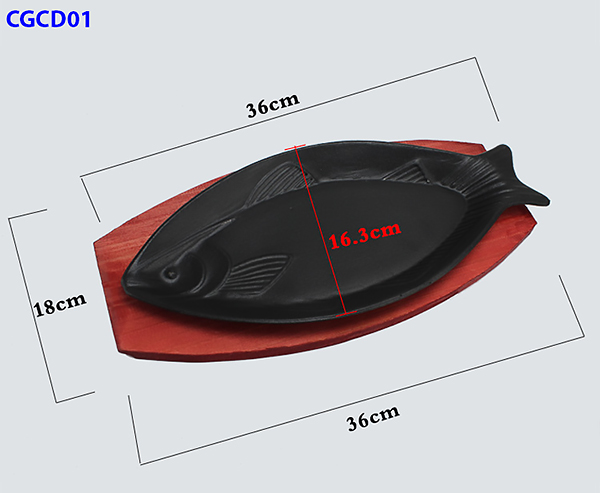 Chảo gang hình con cá chống dính YCY CGCD01