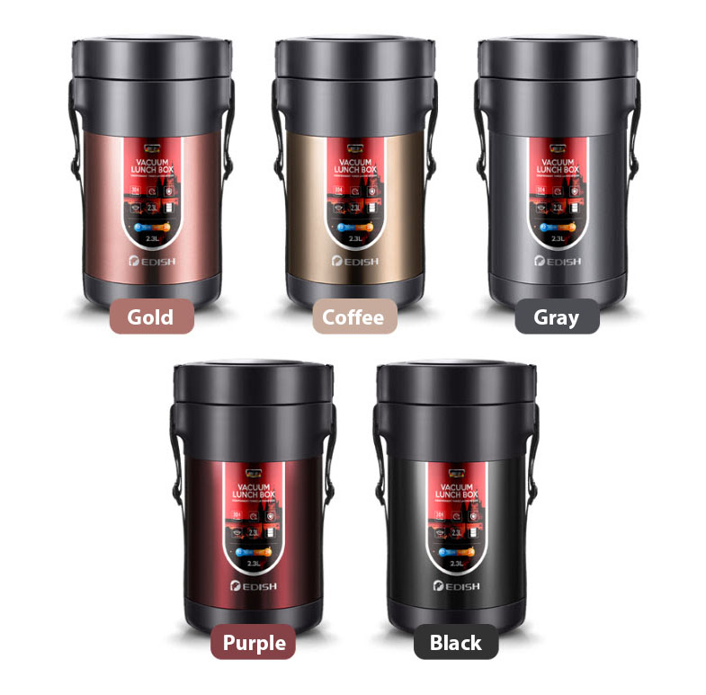 Hộp cơm giữ nhiệt 3 ngăn 2.3L Edish JLY903
