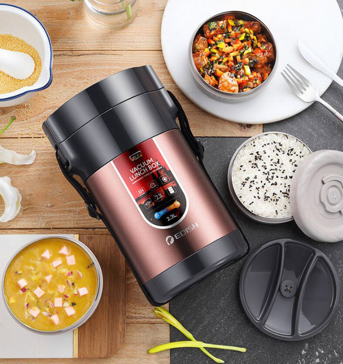 Hộp cơm giữ nhiệt 3 ngăn 2.3L Edish JLY903