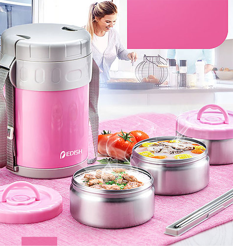 Hộp cơm giữ nhiệt 4 ngăn 2300ml Edish JLY911 inox 304.