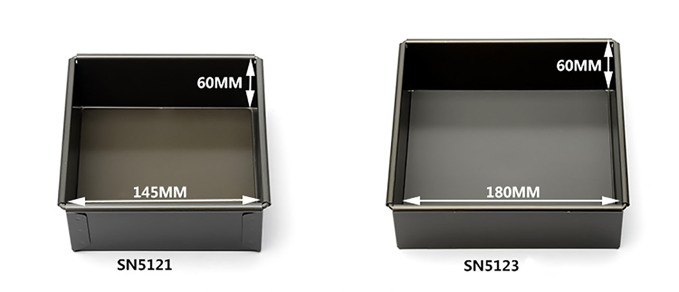 Khuôn làm bánh vuông Sanneng SN5121, chất liệu hợp kim nhôm, đế rời.