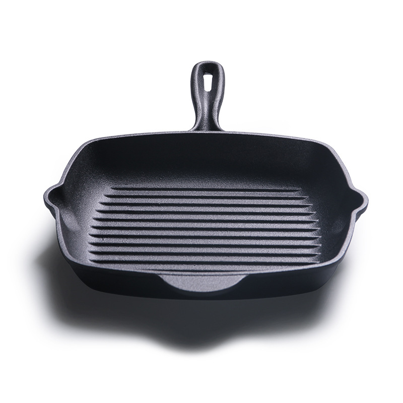 Chảo gang nướng beefsteak nướng cá 27cm đáy vân nổi Chef P24