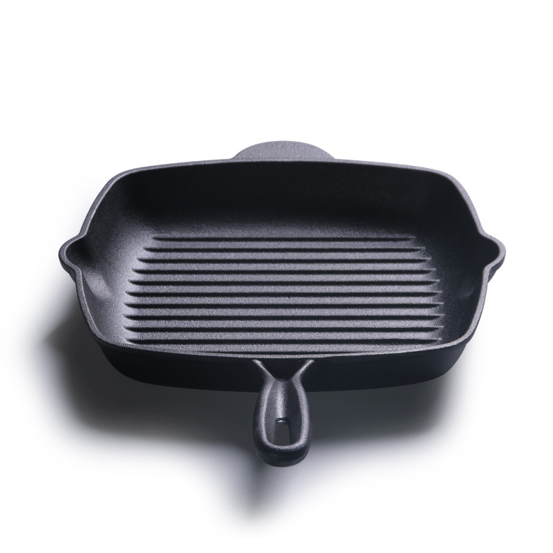 Chảo gang nướng beefsteak nướng cá 27cm đáy vân nổi Chef P24
