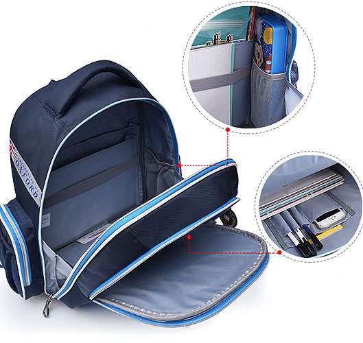 Balo cặp chống gù Oxford X178 chất liệu PES & PU chống nước tốt.