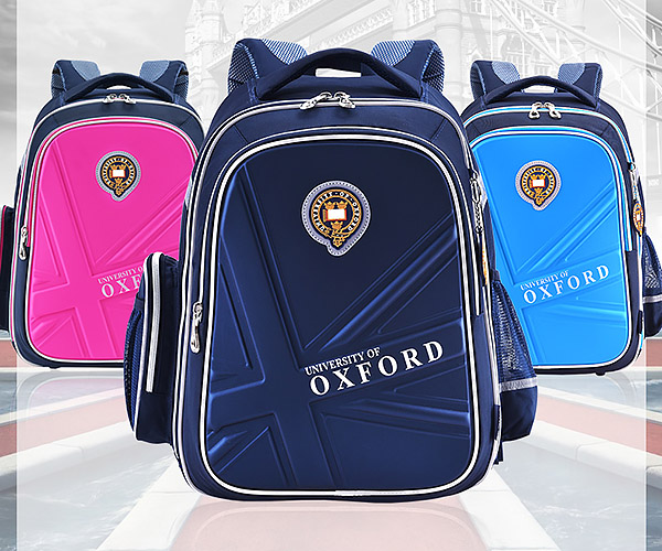 Balo cặp chống gù Oxford X217 chất liệu Polyester chống nước tốt, viền phản quang.