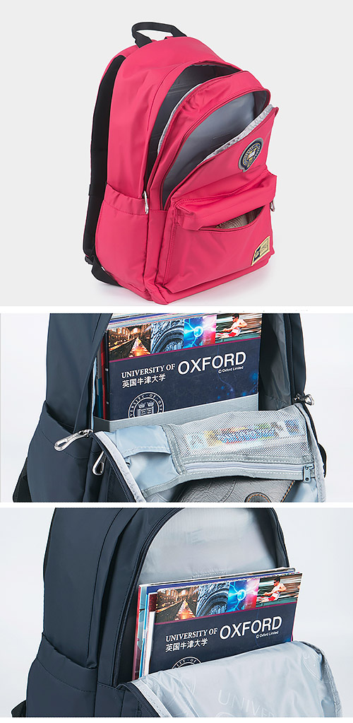 Balo cặp học sinh Oxford X446 chất liệu PES chống nước tốt, logo phản quang.