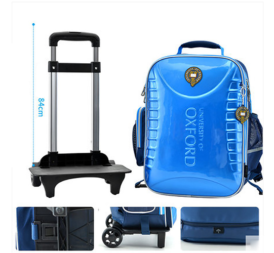 Balo kéo học sinh Oxford X216, chất liệu PES chống nước tốt.