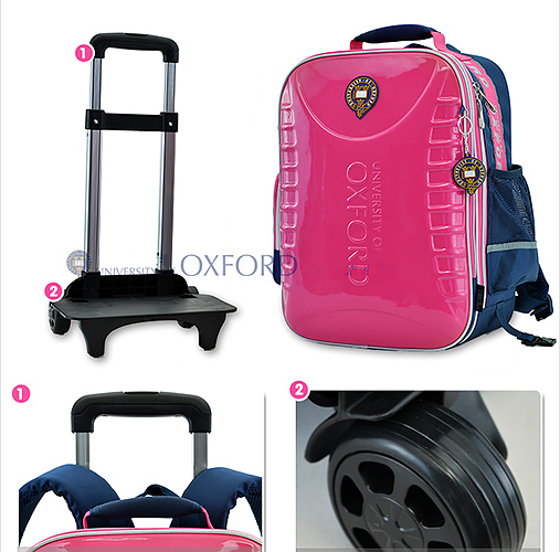 Balo kéo học sinh Oxford X216, chất liệu PES chống nước tốt.