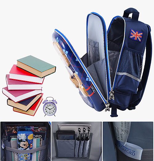 Balo kéo học sinh Oxford J008, chất liệu PES chống nước tốt, viền phản quang.