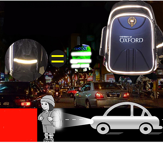 Balo kéo học sinh Oxford A008, chất liệu PES chống nước tốt, viền phản quang.
