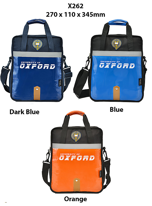 Túi xách học sinh Oxford X262, chất liệu Polyester chống nước tốt, viền phản quang.
