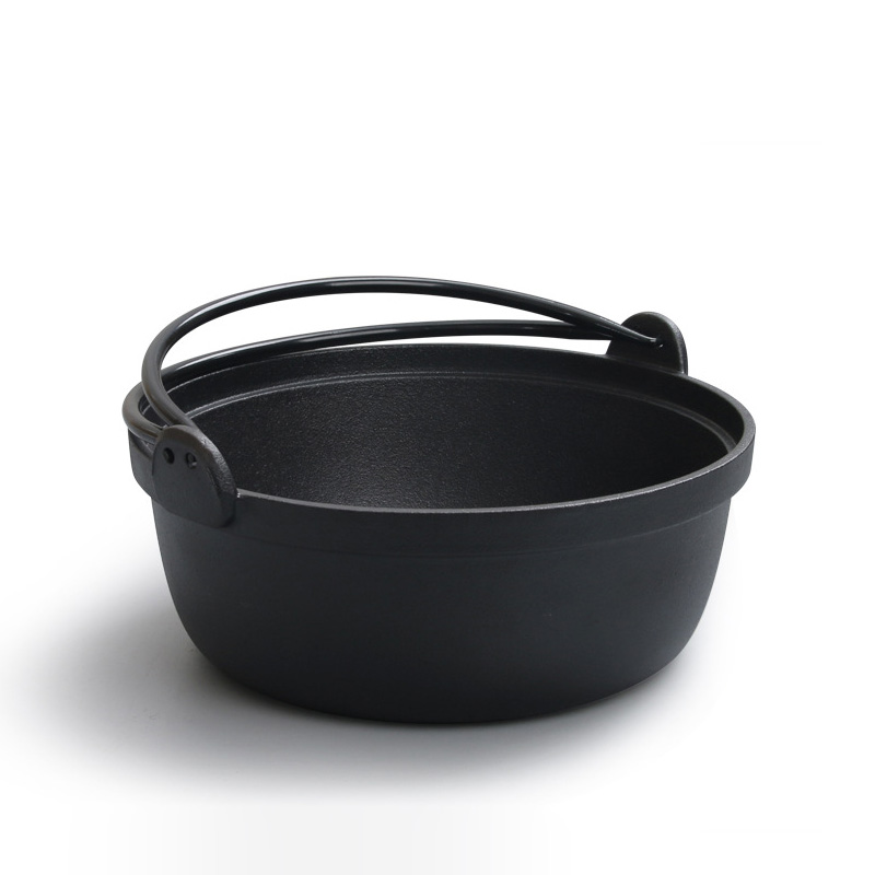 Nồi gang ăn lẩu nắp gỗ quai xách 25cm Chef DG70