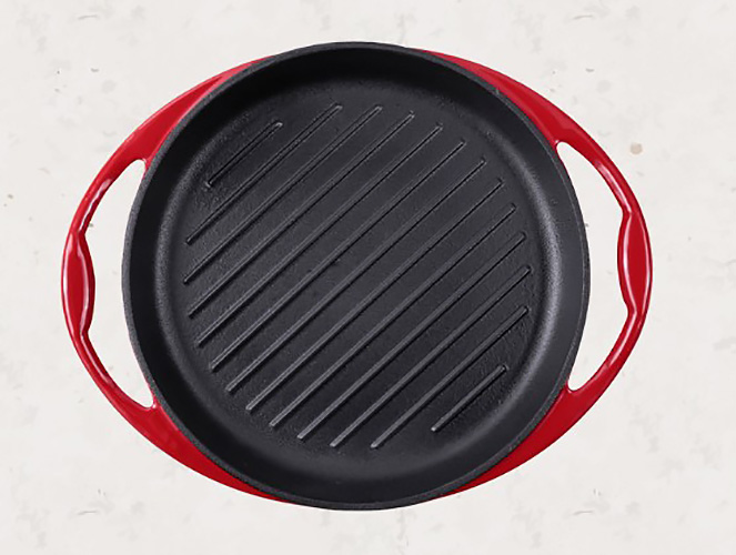 Chảo gang 2 quai 23cm đáy vân nổi Tasty TAT325.