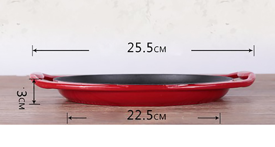 Chảo gang 2 quai 23cm đáy vân nổi Tasty TAT325.