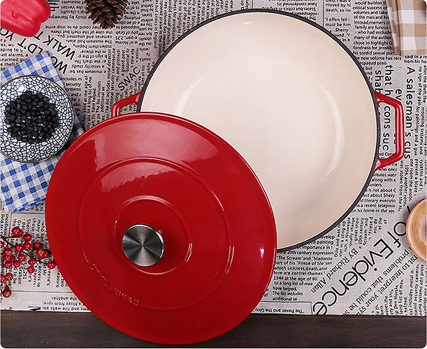 Nồi lẩu gang tráng men 25cm cao cấp giữ nóng Tasty C6315.