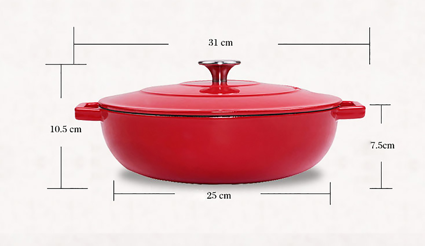 Nồi lẩu gang tráng men 25cm cao cấp giữ nóng Tasty C6315.