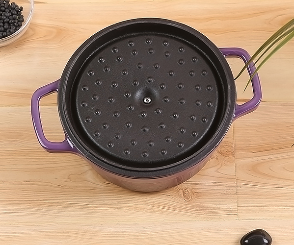 Nồi gang phủ men cao cấp giữ nóng 20-22cm nắp gang Tasty TAT10328.