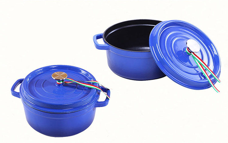 Nồi gang phủ men cao cấp giữ nóng 20-22cm nắp gang Tasty TAT10328.