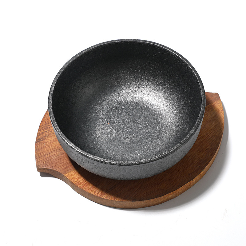 Tô gang kèm đế gỗ đựng các món ăn Việt - Nhật - Hàn size 15-19cm TH2115