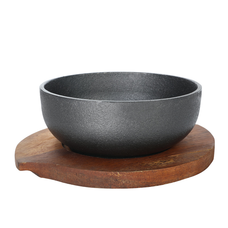Tô gang kèm đế gỗ đựng các món ăn Việt - Nhật - Hàn size 15-19cm TH2115