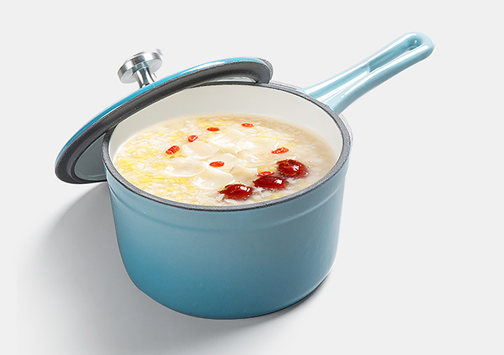 Nồi gang nấu sữa nấu nước sốt phủ men 14cm Mcooker BC14TB