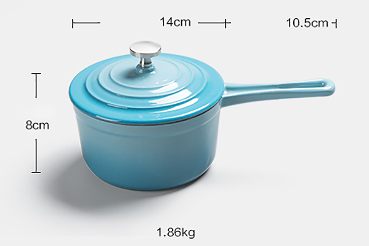 Nồi gang nấu sữa nấu nước sốt phủ men 14cm Mcooker BC14TB