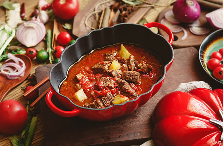 Nồi gang phủ men chống dính trái cà chua 27cm Mcooker BCA20B.