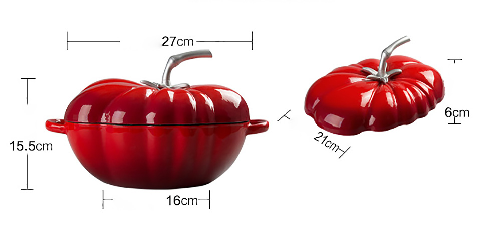 Nồi gang phủ men chống dính trái cà chua 27cm Mcooker BCA20B.