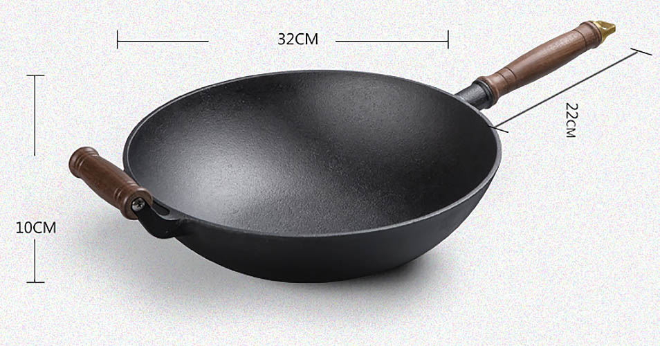 Chảo gang bầu tay cầm 32-34cm Mcooker BC034RH