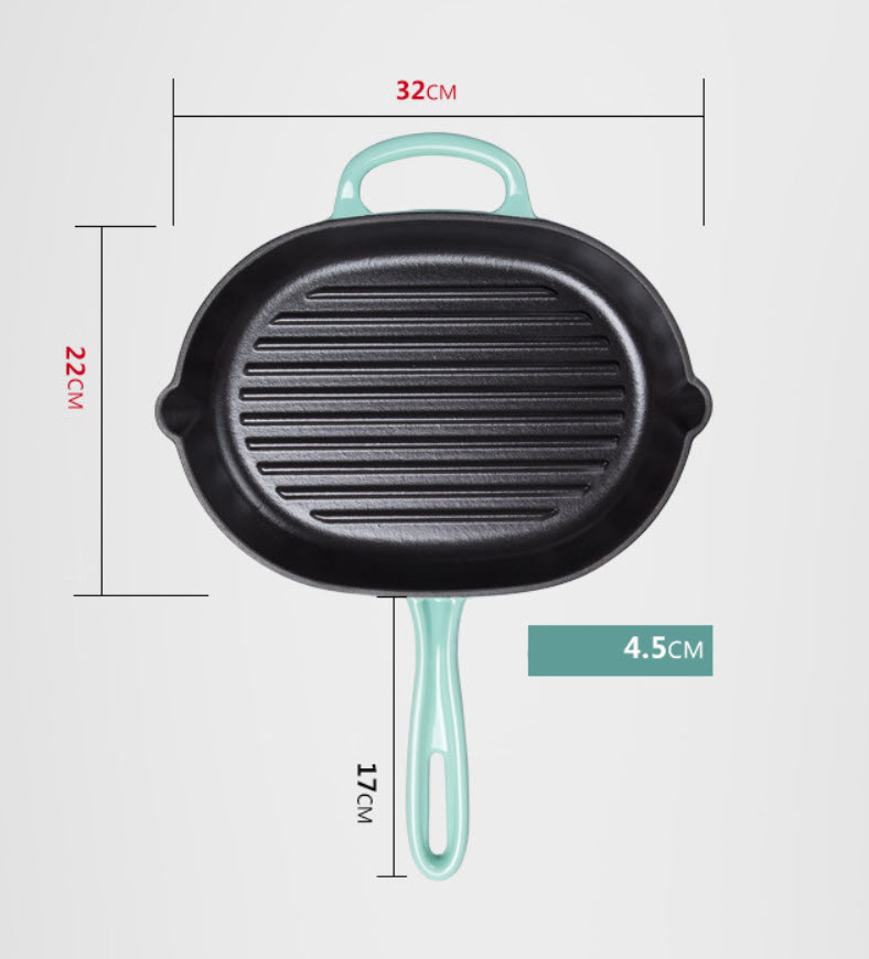 Chảo gang tráng men lòng chống dính Mcooker BCC22B
