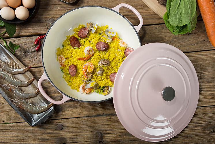 Nồi gang phủ men chống dính 30cm Mcooker BCA30A