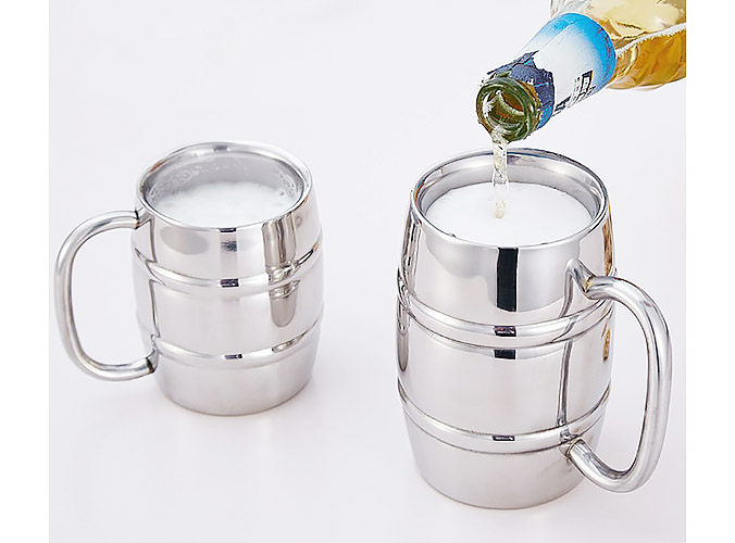 Ca inox 304 cách nhiệt 2 lớp uống cafe trà nóng KO2435