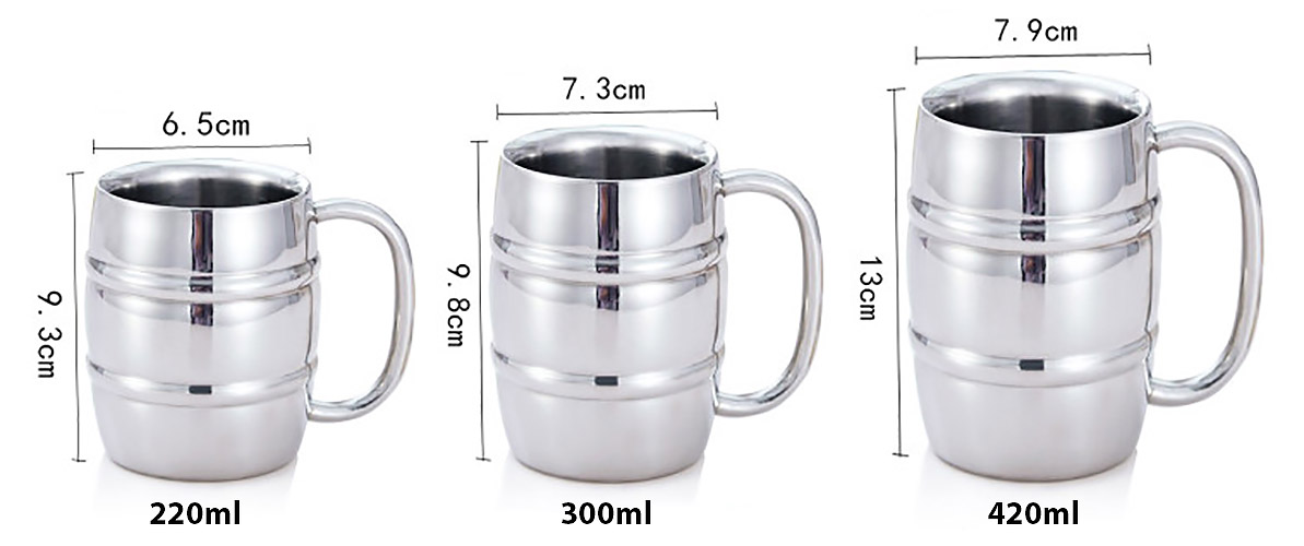 Ca inox 304 cách nhiệt 2 lớp uống cafe trà nóng KO2435