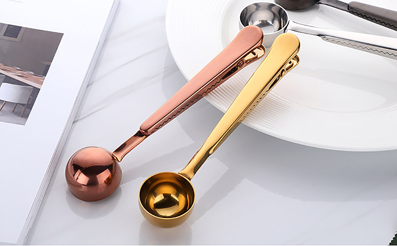 Muỗng múc cà phê đa năng inox 304 mạ vàng Bishda BD002
