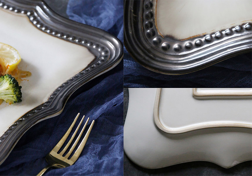 Dĩa gốm porcelain handmade OMK CGPZ001 cho nhà hàng quán ăn.