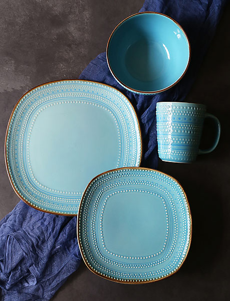 Bộ tô dĩa ly gốm porcelain handmade OMK GCTZ016 cho nhà hàng quán ăn.