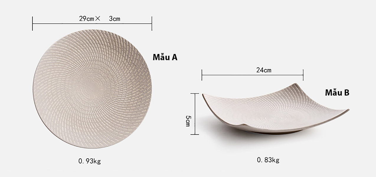 Dĩa men porcelain handmade OMK GCZY003.