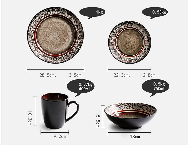 Bộ tô chén dĩa gốm porcelain handmade OMK GCZP001.