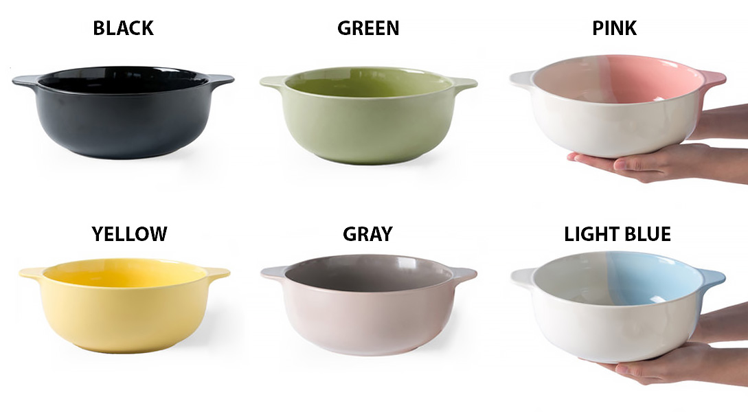 Tô thố gốm porcelain Ijarl Hatton8 quai cầm chống nóng.