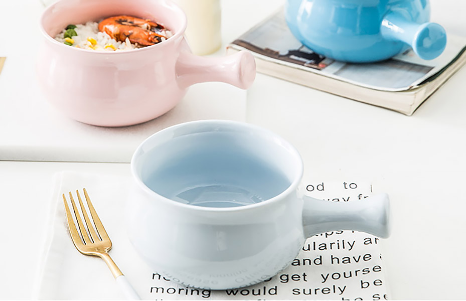 Chén gốm porcelain tay cầm Ijarl JL005 đựng yến, vi cá, soup.