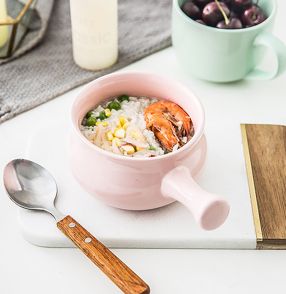 Chén gốm porcelain tay cầm Ijarl JL005 đựng yến, vi cá, soup.