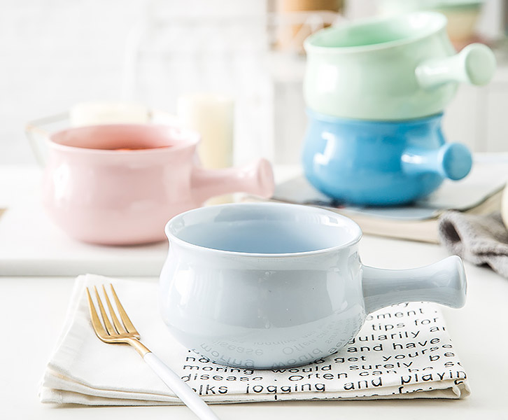 Chén gốm porcelain tay cầm Ijarl JL005 đựng yến, vi cá, soup.