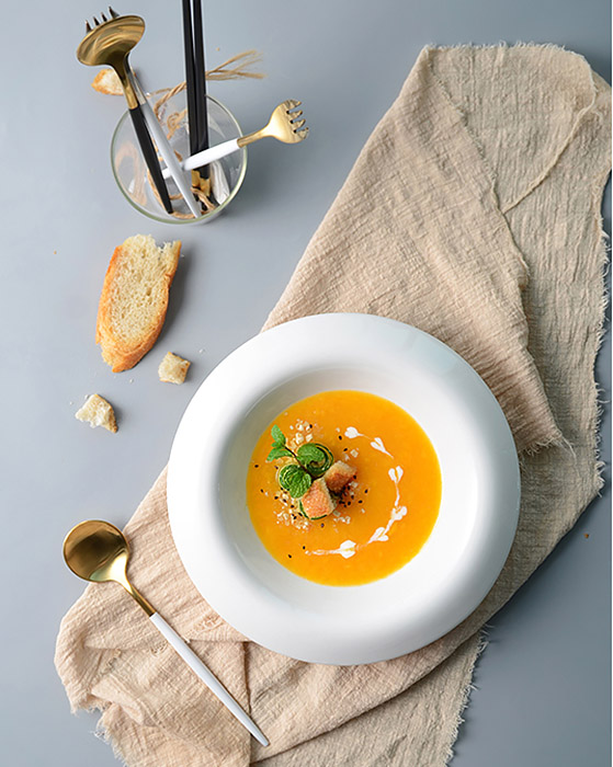 Tô chén gốm trắng đựng soup thức ăn McAllen MA019.